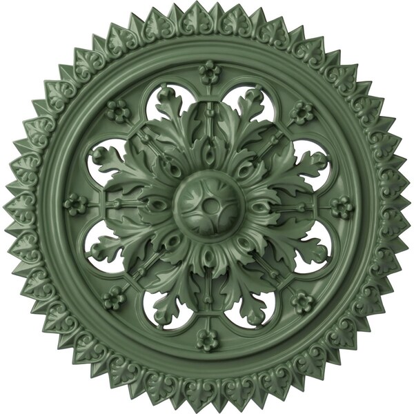 Ekena Millwork York Ceiling Medallion (Fits Canopies up to 3 5/8"), Hnd-Painted Athenian Green, 21 5/8"OD x 2 1/2"P CM21YOAGF - main